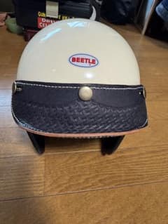 2 レザー ヘルメットバイザー ブラック　ハンドメイドのサムネイル