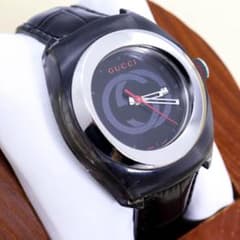 稼働 GUCCI 腕時計 シンク インターロッキングG ブラック 2915 - メルカリ