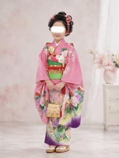 七五三 7歳 着物 フルセット 正絹 ピンク色 紫色 友禅 美品 - メルカリ