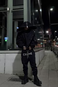 CELINE HOMME セリーヌ ロゴ スウェット ジョガーパンツ 黒 S - メルカリ