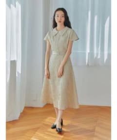 Ayla アイラ jacquard collar dress ワンピース 結婚式のサムネイル
