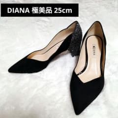 DIANA ダイアナ パンプス 黒 ポインテッドトゥ グリッターヒール ラメ