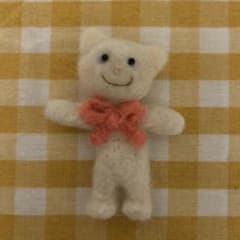 핸드메이드 양모 펠트 미니 봉제 흰 고양이 고양이