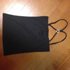 ayako様専用♫1度のみの使用！クロスキャミ 黒のサムネイル