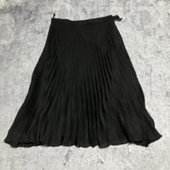 Pleated skirt, black, size M, flared, lined, polyester.