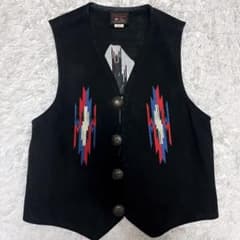 【美品】Tribe Square トライブスクエア オルテガ チマヨベスト 黒 美品】Tribe Square トライブスクエア オルテガ チマヨベスト 黒
