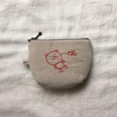 ハンドメイド ミナペルホネン くまと ちょうちょのポーチのサムネイル