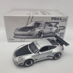 POP RACE 1/64 ポルシェ RWB 997 シルバー【新品】
