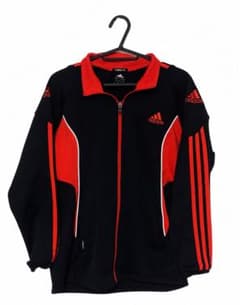 adidas ジャージ 上下セット ブラック×レッド - メルカリ