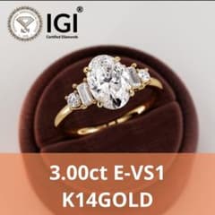 3.00ct E-VS1 オーバルカットラボグロウンダイヤモンド婚約指輪 - メルカリ