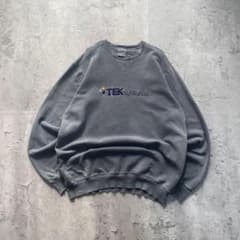USA古着 企業系 刺繍 センターロゴ スウェット トレーナー Lサイズ グレー