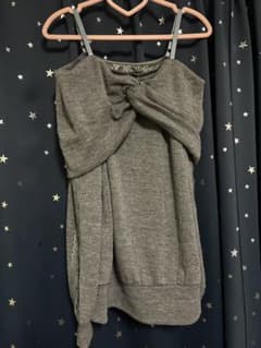 CECIL McBEE グレー ニット オフショルダー 姫ギャル Y2K平成のサムネイル