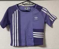 adidas Originals 半袖クロップドTシャツ パープルのサムネイル