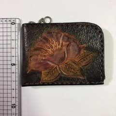 革製　花　小銭入れ　小物入れのサムネイル