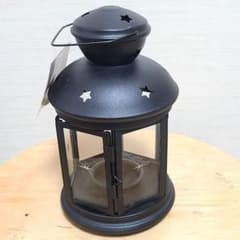 IKEA　星型抜きデザイン キャンドルランタン ブラック