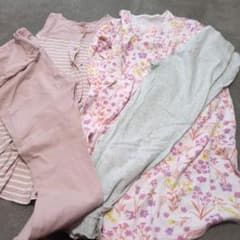 マタニティ★ストライプと花柄の長袖パジャマセット Mサイズのサムネイル
