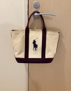 【Polo Ralph Lauren】キャンバストートバッグ ボルドーのサムネイル
