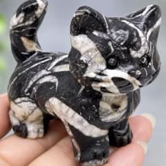 天然石 シェルジャスパー 猫 彫刻☆置物☆オブジェ☆インテリア - メルカリ