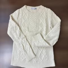 INES ×UNIQRO ケーブルニットセーター Mサイズ アイボリーのサムネイル