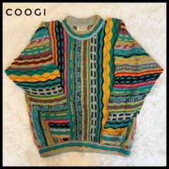 COOGI クージー 3Dニット マルチカラー オーストラリア製 S 総柄 立体