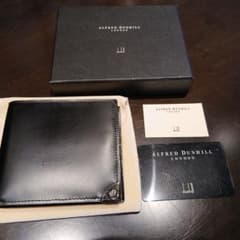 ALFRED DUNHILL ブラックレザー二つ折り財布のサムネイル