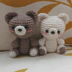 あみぐるみ くま ホワイト&ショコラブラウンのサムネイル