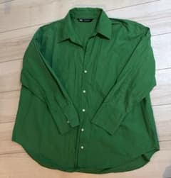 ZARA 長袖シャツ グリーン Mサイズのサムネイル