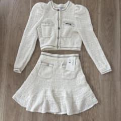 【LILY BROWN×MARY QUANT】ツイードニットセットアップホワイトのサムネイル