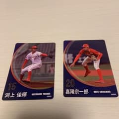 社会人野球選手カード　トヨタ自動車#15渕上投手　#20嘉陽投手のサムネイル