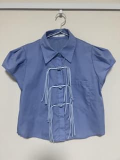 SLY CHINA DETAIL WOVEN トップス　L/BLUのサムネイル