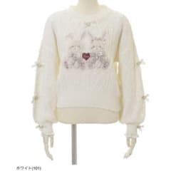 LIZLISA Twin Bunnies ニット うさぎ ラベンダー トップス ͙*🍓LIZ LISA ラフォーレ原宿店🍓‧͙* もこもこの双子のうさぎちゃんが