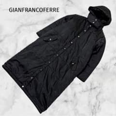 イタリア製＊ジャンフランコフェレ＊【M】ロング中綿コート フード取外 