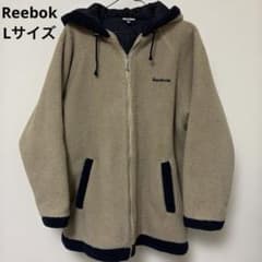 【希少】Reebok 中綿ボアフリースジャケット メンズL ベージュ×ネイビー