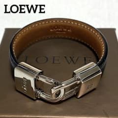 美品 ロエベ パドロック ブレスレット カデナ レディース レザー L