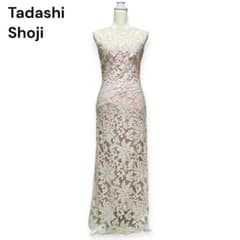 タダシショージ】ロングワンピース マキシドレス 刺繍 スパンコール 白