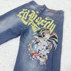 ま*ぃ様 00s エド・ハーディー　スカル刺繍　デニムパンツ　y2k ED HA ま*ぃ様 00s エド・ハーディー スカル刺繍 デニムパンツ y2k ED HA