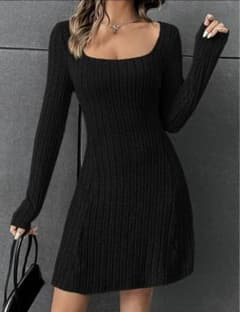 SHEIN(シーイン)ニットワンピースミニ丈 Lサイズのサムネイル