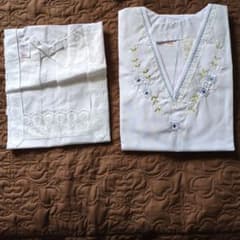 刺繍レース付きホワイト割烹着のサムネイル