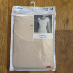 UNIQLO AIRism UネックT 半袖 M ベージュのサムネイル