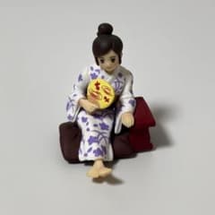 【温泉地限定】コップのフチ子 湯めぐりバージョン うちわのフチ子（浴衣）のサムネイル