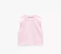 ZARA クロップド タンクトップ ピンクのサムネイル