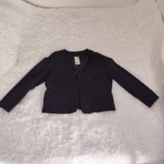 新品タグ付 UNIQLO ポンチノーカラージャケット 3XL ネイビー 大きいのサムネイル
