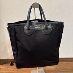 YOUNG&OLSEN トートバッグ M 黒 ナイロン レザー 別注 軽量 美品 