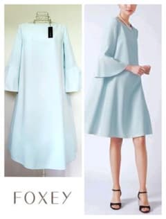 ☆フォクシーNY43461Dress “Chre”ワンピースサックスブルー38☆ - メルカリ