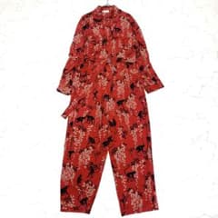 希少⭐️レッドヴァレンティノ オールインワン サロペット 総柄 赤