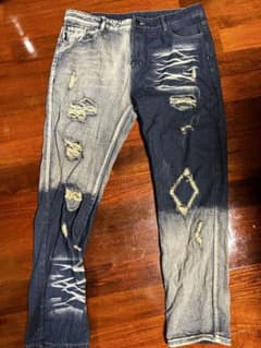 ダメージ加工デニムパンツ スリムフィット - メルカリ