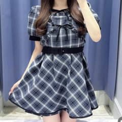 evelyn エブリン ダブルリボンロンパース ネイビーのサムネイル