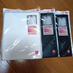 UNIQLO HEATTECH Uネック長袖シャツ 90のサムネイル