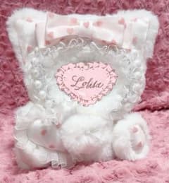 おすわり ぬい服 着ぐるみ ちびぐるみサイズ ハート持ち猫 ホワイト