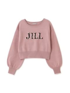 ジルバイジルスチュアート JILLSTUART ロゴ ビジュー ニット ピンクのサムネイル